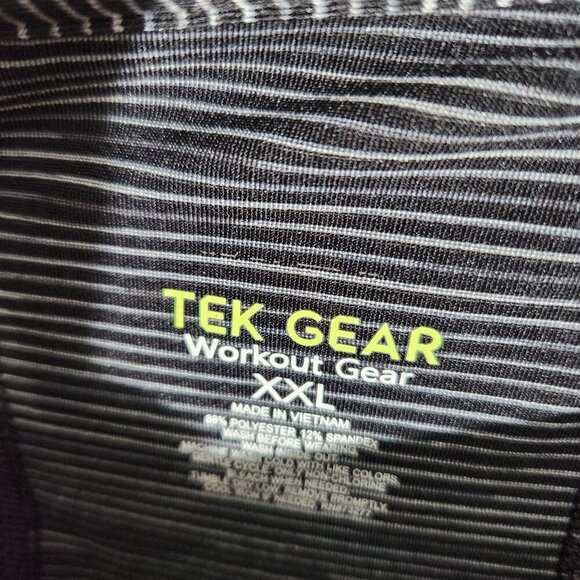 Tek Gear Womens Shirt XXL Striped Long-Sleeve Performance Black White Polyester - Picture 2 of 11